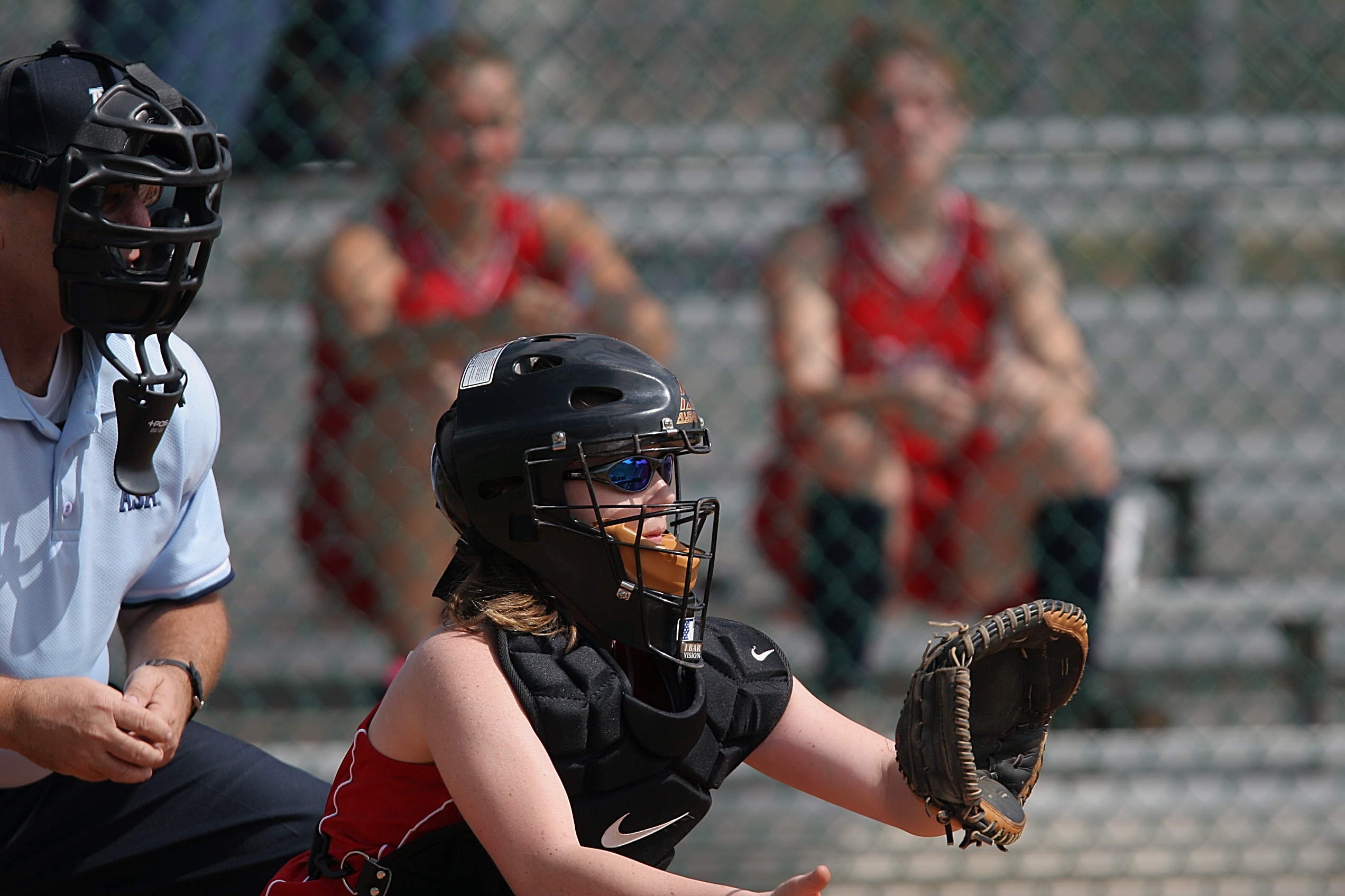 Student athlete playing softball